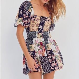 Urban Outfitters Floral Patchwork Romper